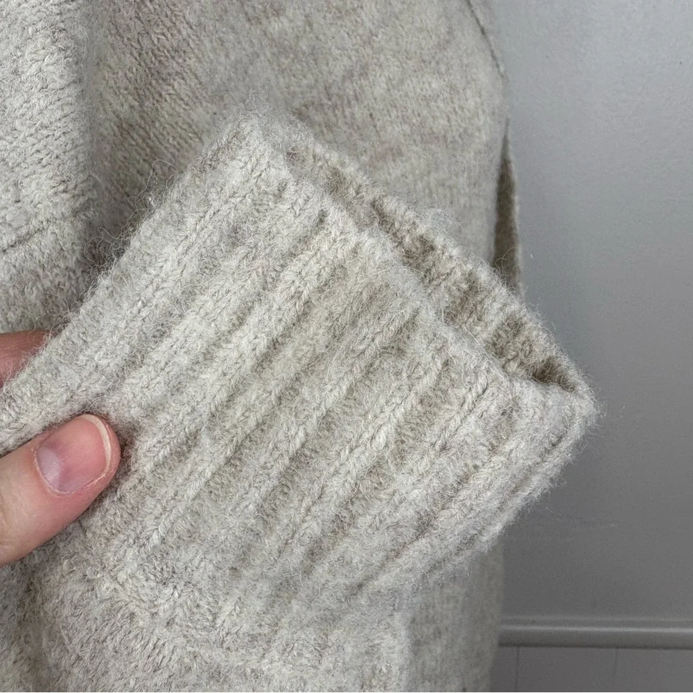 Madewell Wilmington‎ Hoodie Sweater Pullover Size S Oatmeal Beige Pockets Wool